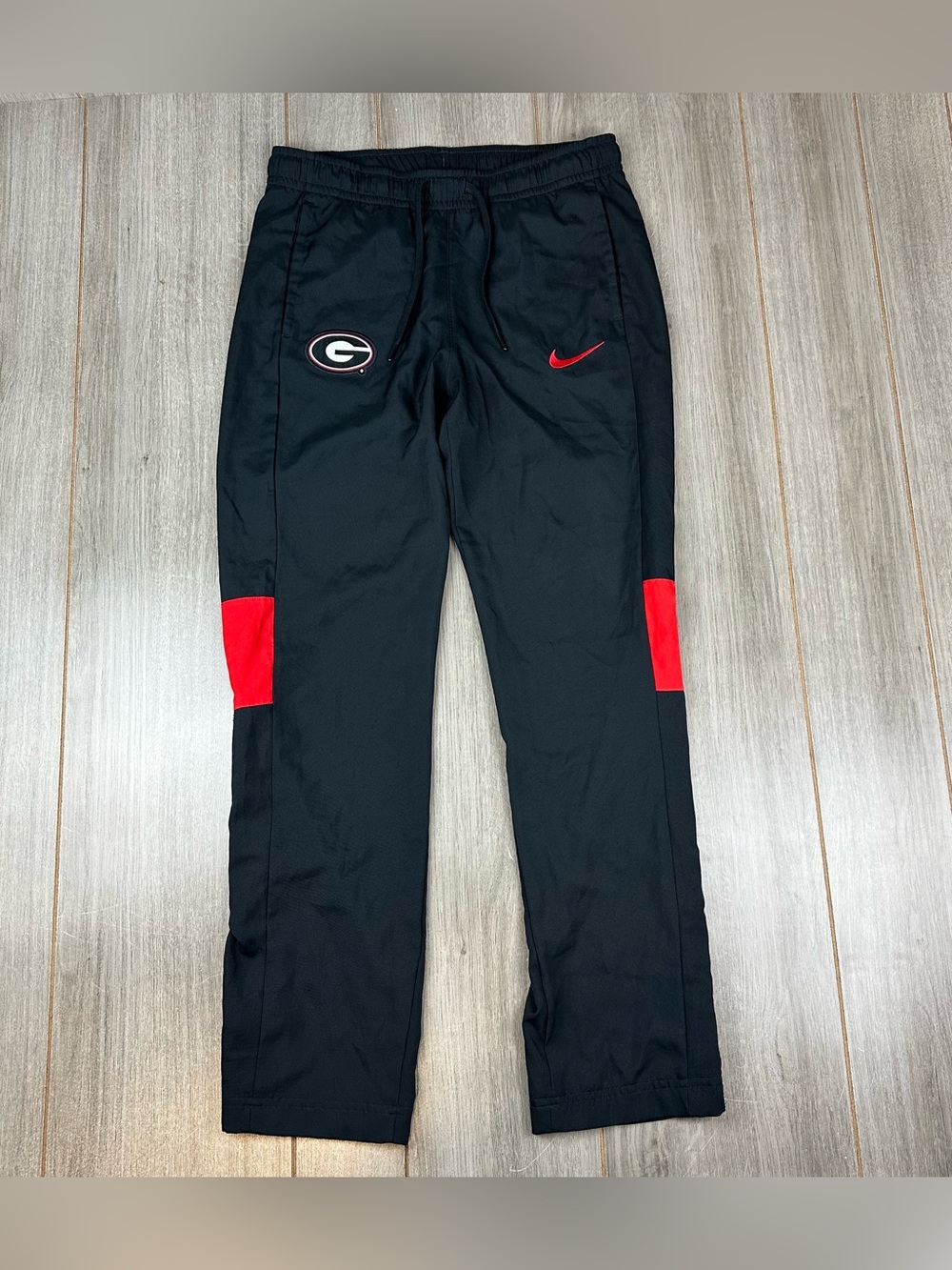 Nike Warm Up Track Pants Mens S University of Georgia Bulldogs UGA Black Flaw